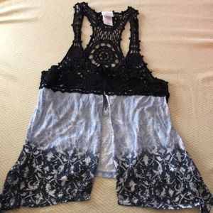 Beautiful crochet & cotton polyester blend vest S